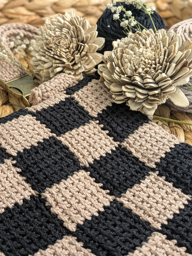 Crochet Pattern Checkered Crossbody Belt Bag Crochet Pattern