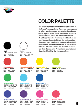 Page 6 Color palette used for logo