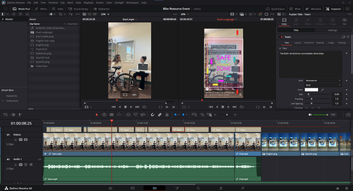 Screenshot working on DaVinci Resolve