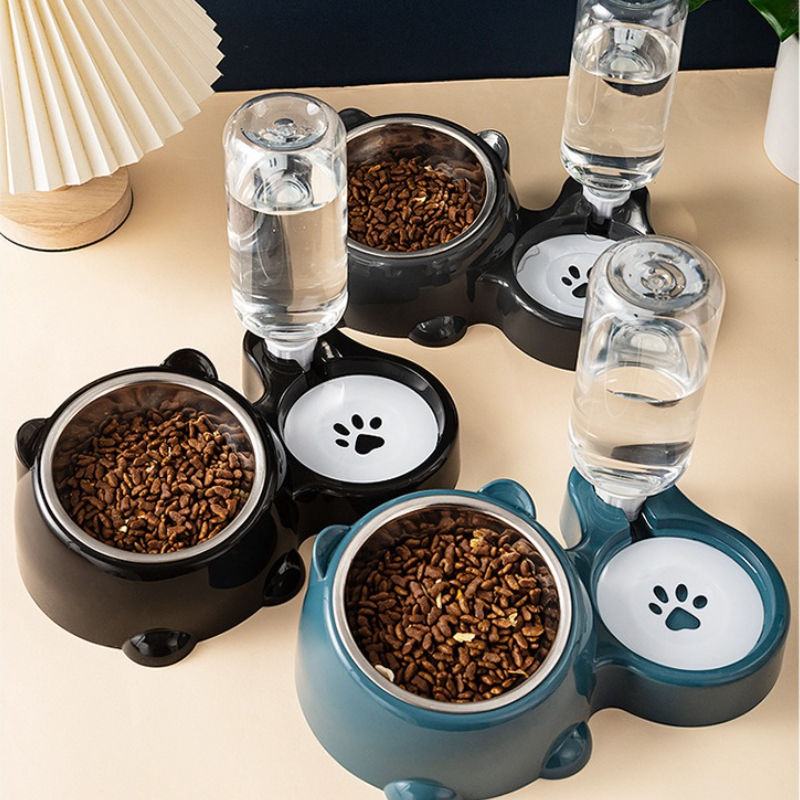 Automatic Pet Feeder and Water Dispenser, Integrated Feeding System for Cats and