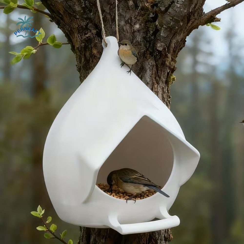 Creative Waterproof Hanging Bird Feeder Rainproof with Stand Bird Feeding Dispen