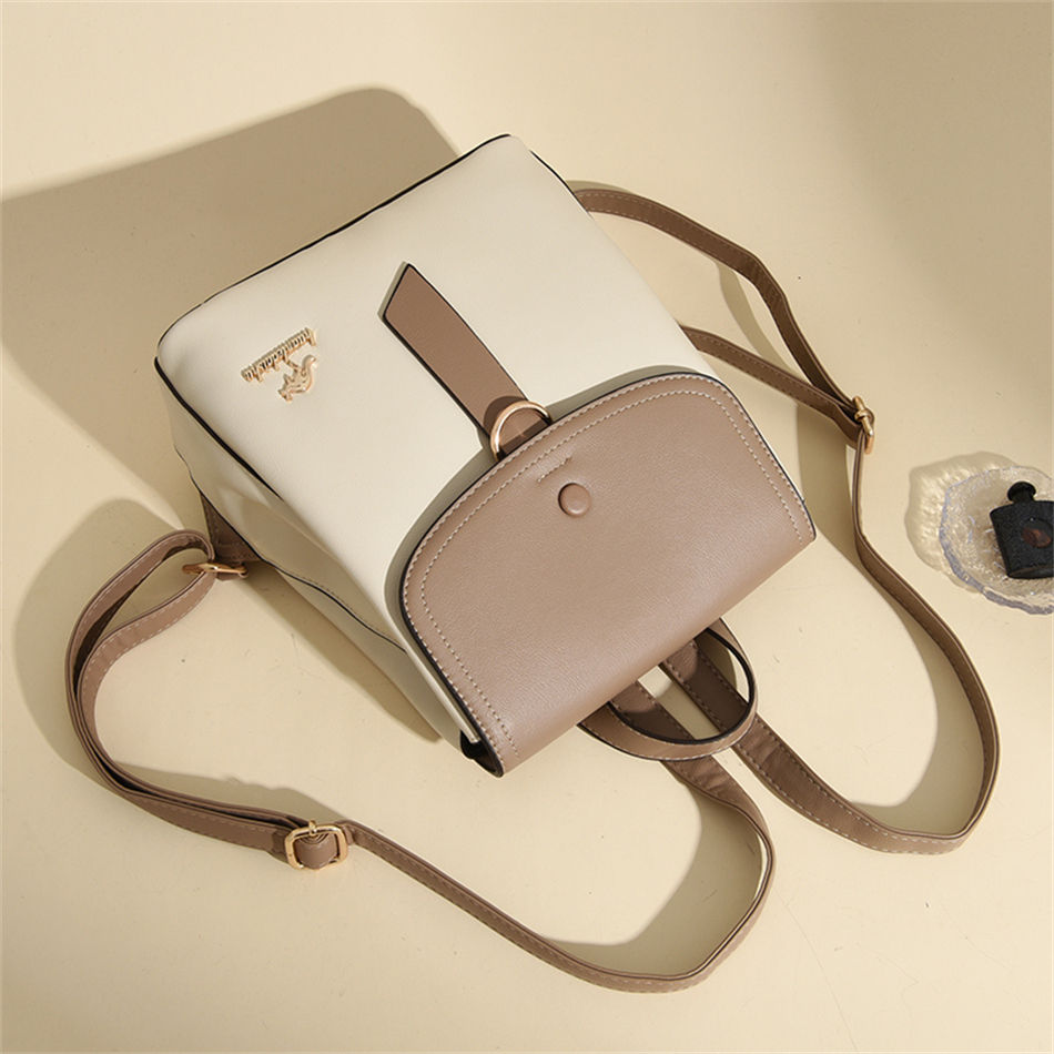 Thumbnail: 2024 High Quality Fashion Printing Contrast Color Texture Outdoor Backpack Women