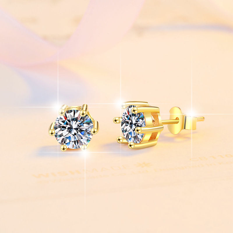 Thumbnail: 2ct 8mm Moissanite Earrings for Women Lab Grown Diamond Ear Studs 925 Sterling S