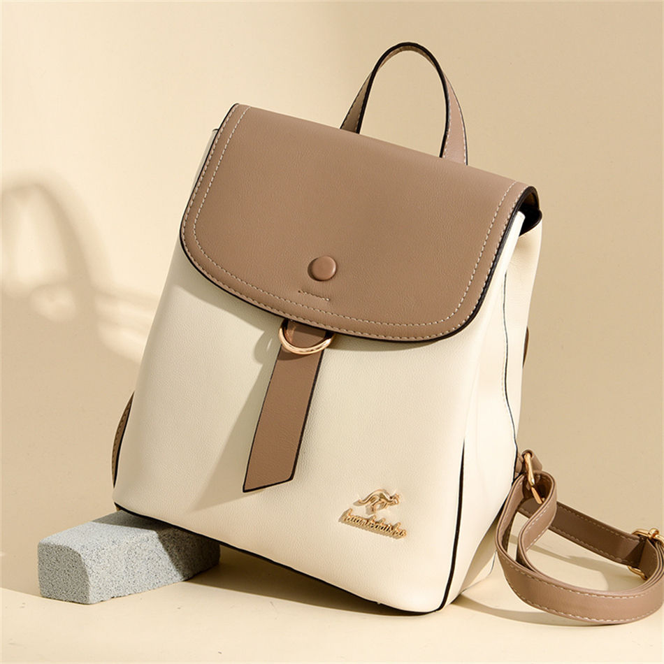 Thumbnail: 2024 High Quality Fashion Printing Contrast Color Texture Outdoor Backpack Women