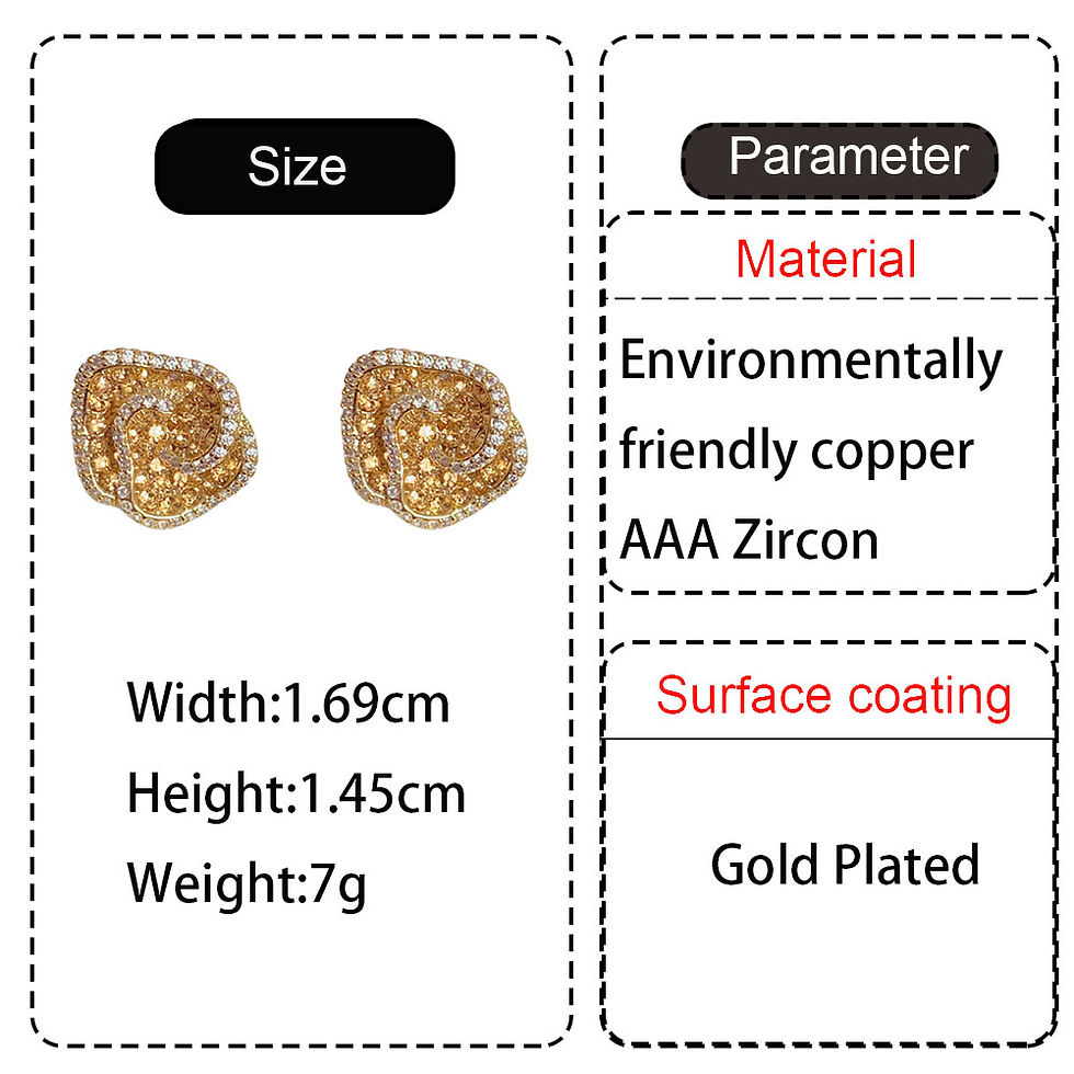 Thumbnail: Champagne Petal Earrings for Women Fashionable Versatile Full Diamond Elegant Si