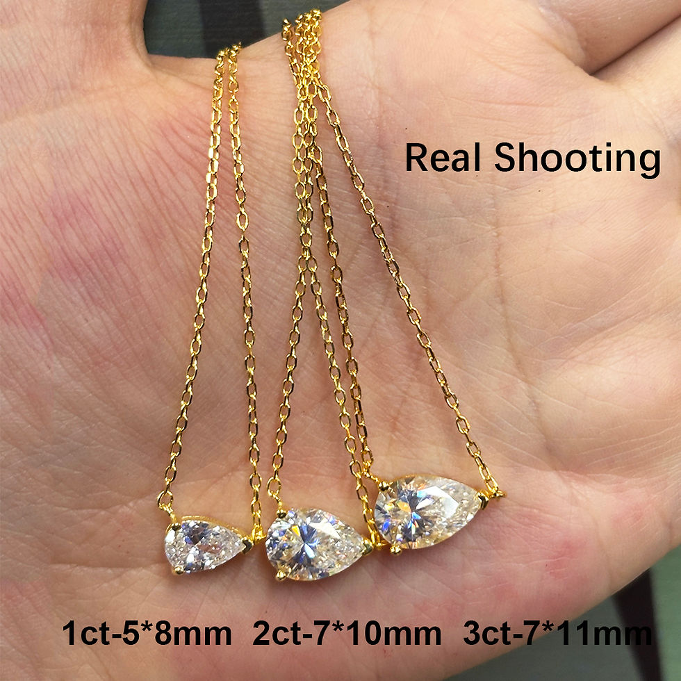 Thumbnail: BXINY 1-3CT Pear Cut Moissanite Pendant Necklace S925 Silver East West Solitaire