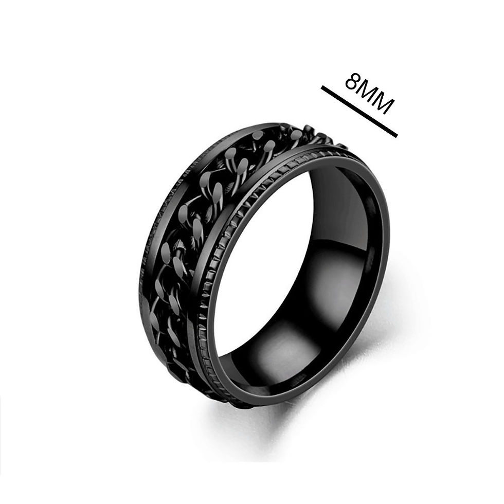 Thumbnail: Anxiety Ring Figet Spinner Rings For Women & Men Stainless Steel Rotate Freely S