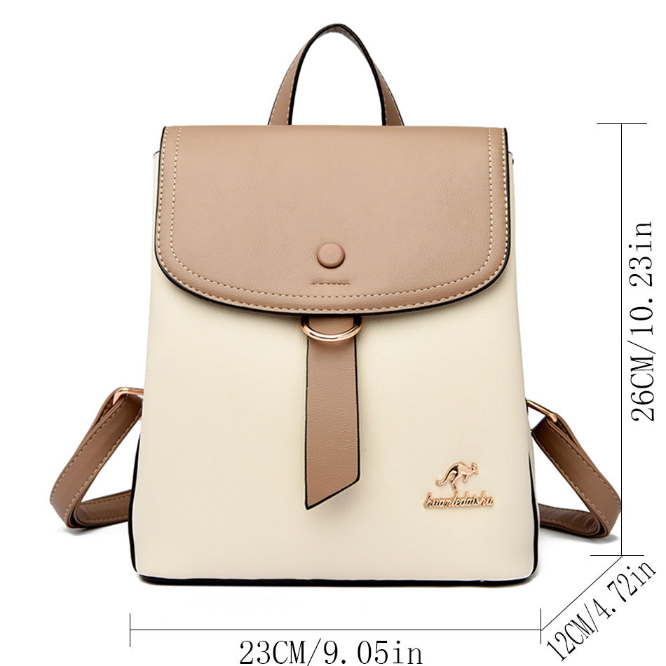 Thumbnail: 2024 High Quality Fashion Printing Contrast Color Texture Outdoor Backpack Women