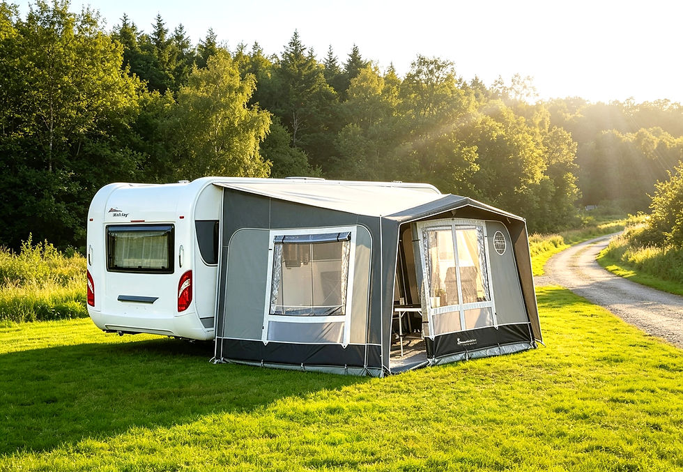 sabella Magnum Silver 340 Porch Awning | CarbonX Frame & IsaFix