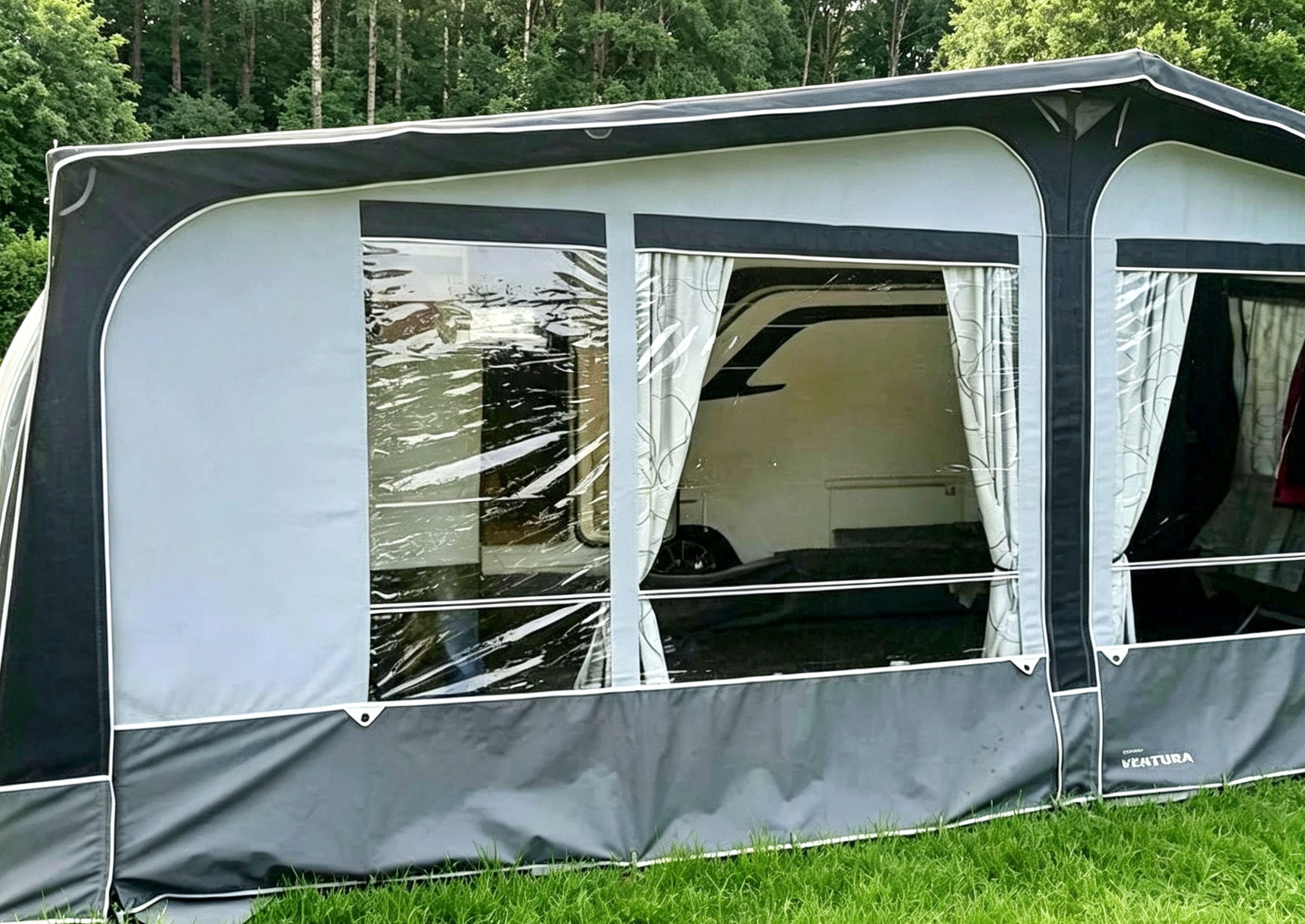 Ventura Atlantic Size 16 1025-1050cm grey caravan awning with fibre frame