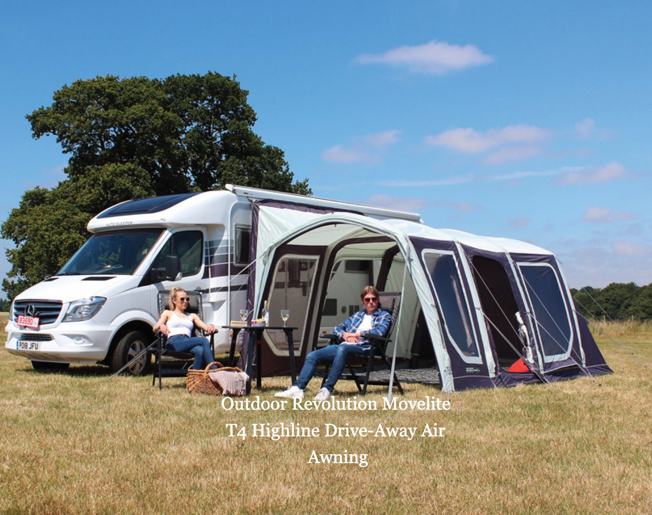 Outdoor Revolution Movelite T4E High Inflatable Air Drive Away Awning -Used