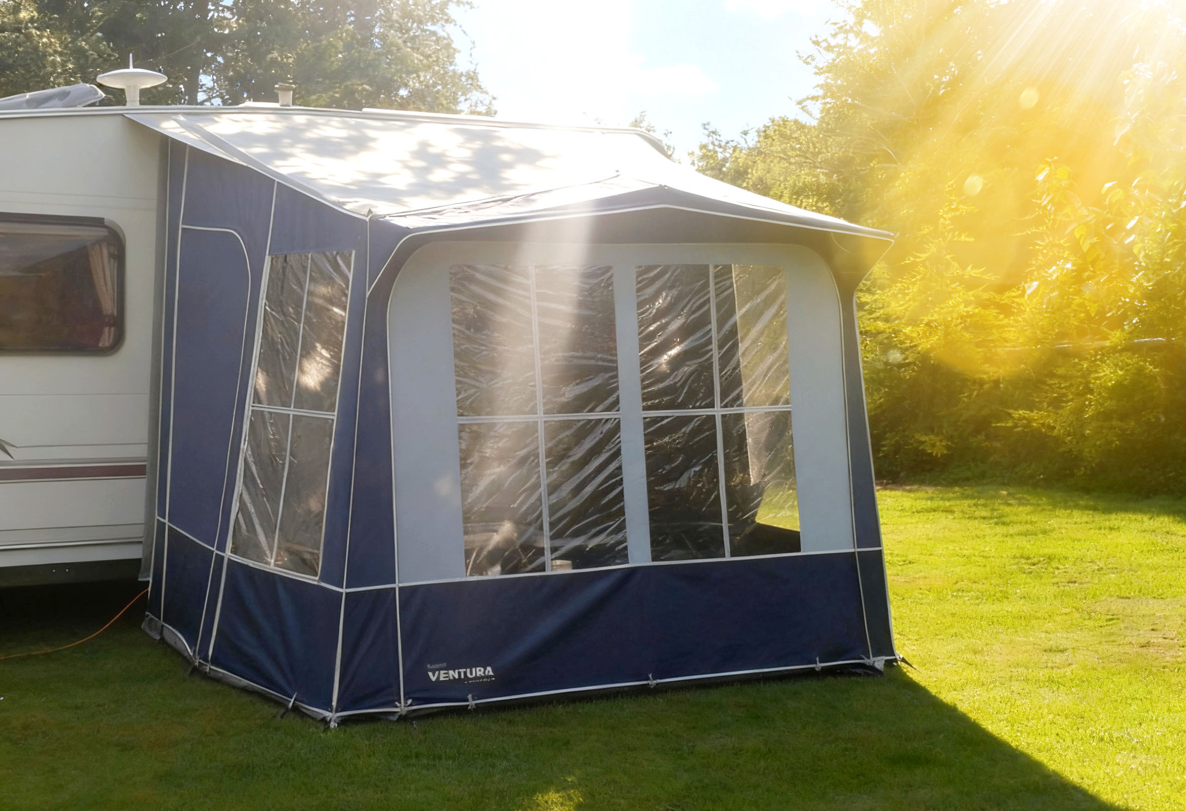 Isabella Ventura Cadet Marine Blue 240cm caravan porch awning with IXL fibre frame