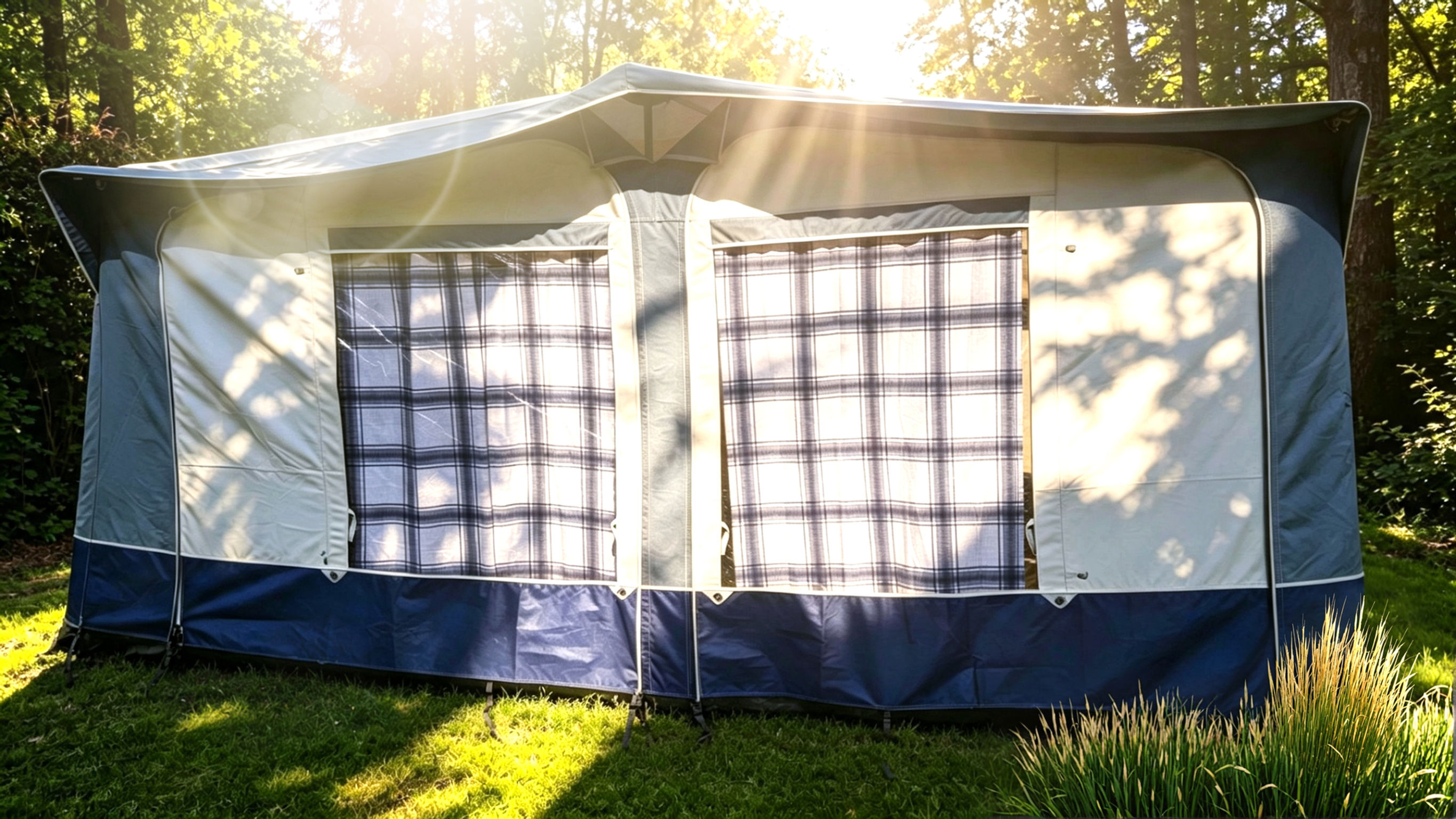 Eurovent Soleria Size 13 950-975cm blue grey full caravan awning fibre frame