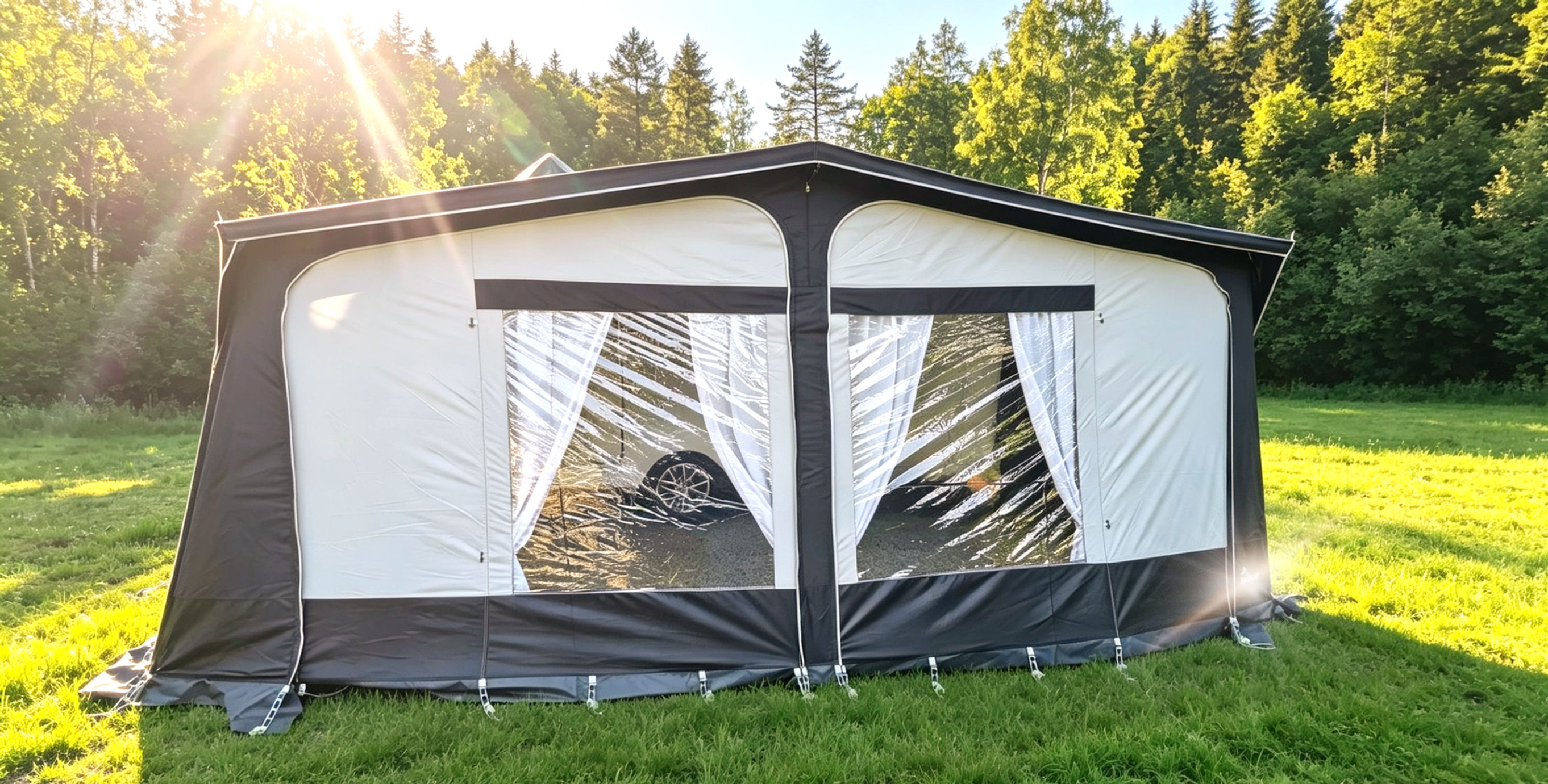Dorema Starcamp Tourer caravan awning Size 10 (875–900cm) with carbon fibre frame in excellent used condition.