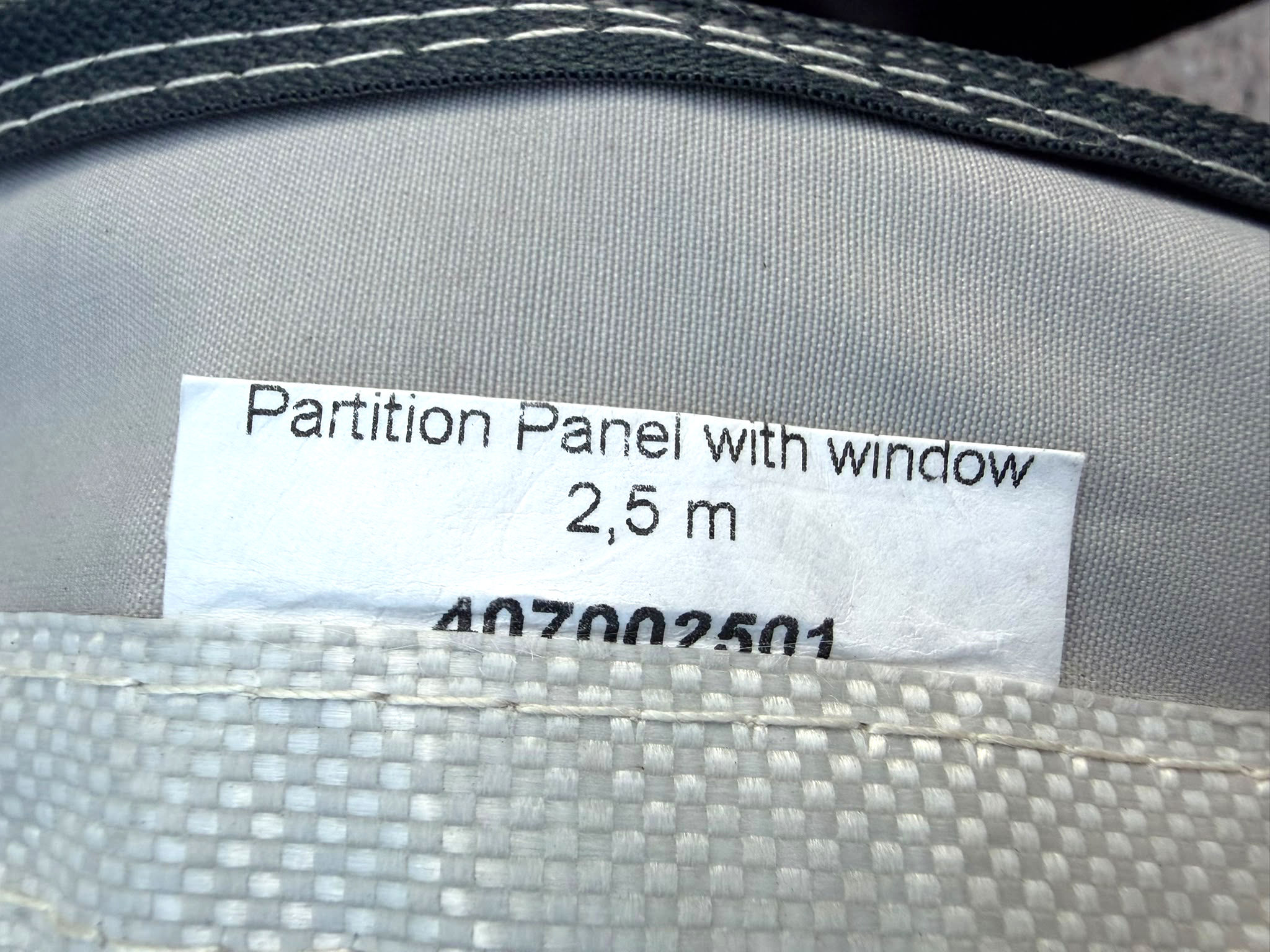 Isabella Partition Panel with Window 2.5m caravan awning divider with curtains