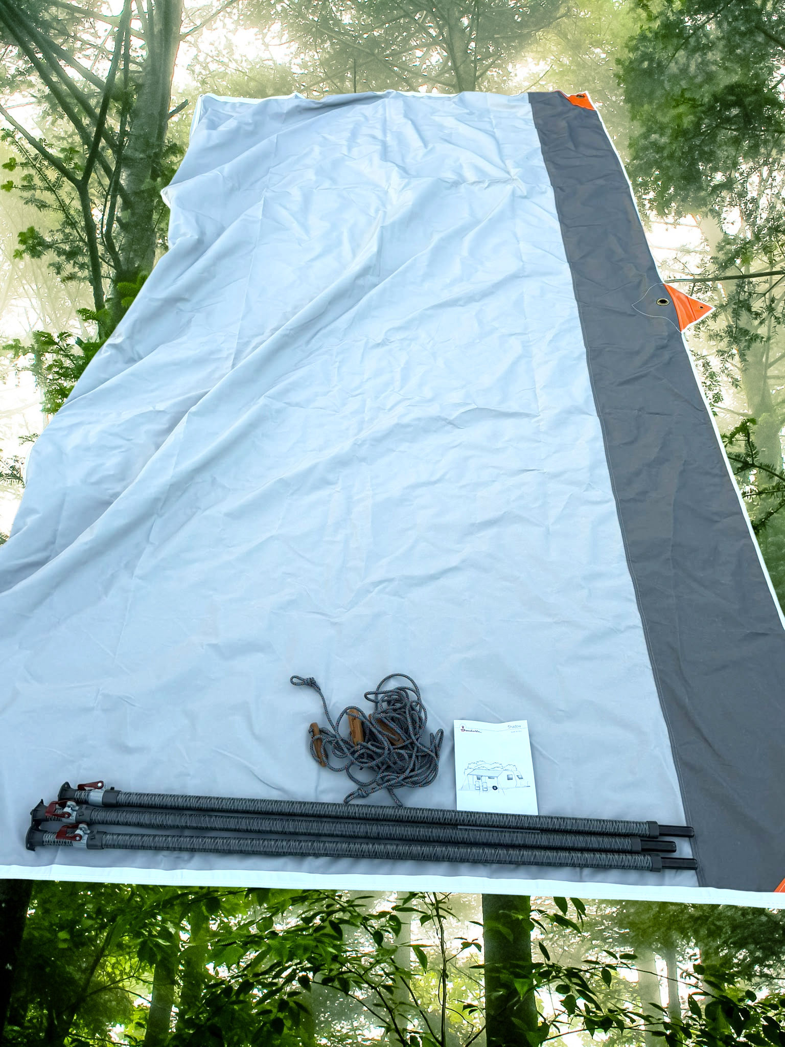 Isabella Shadow 360 caravan sun canopy with CarbonX poles and storm sashes