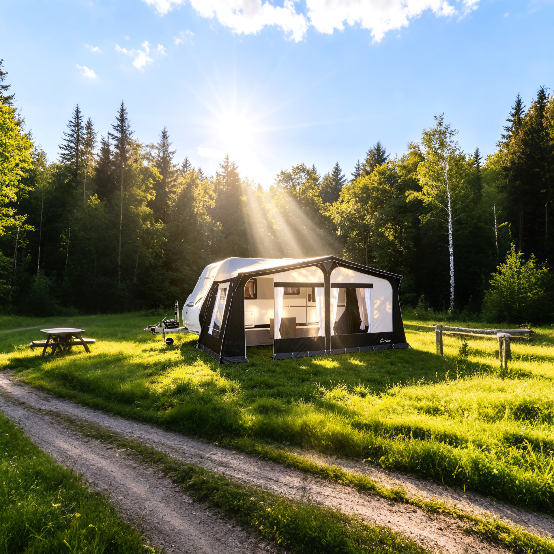 Dorema Starcamp Tourer caravan awning Size 10 (875–900cm) with carbon fibre frame in excellent used condition.