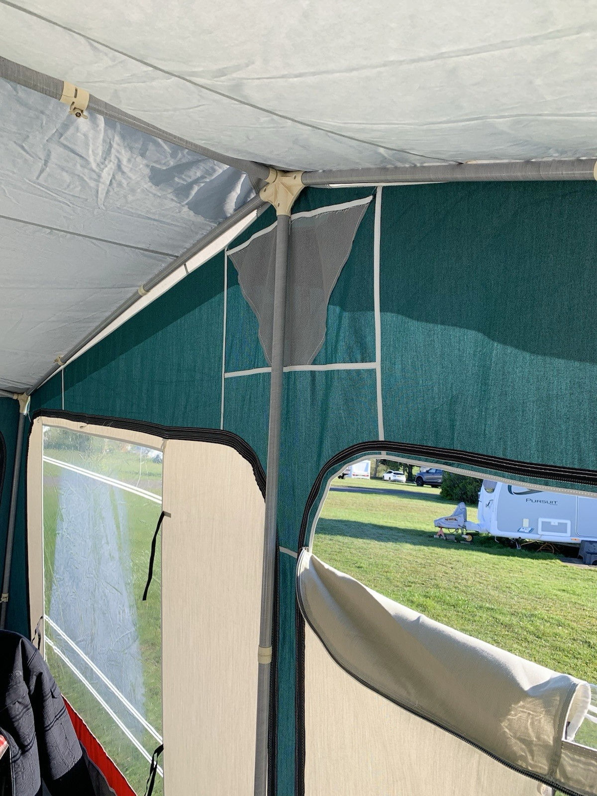 Ventura Neptune by Isabella green and grey caravan awning Size 10 with IXL fibre frame