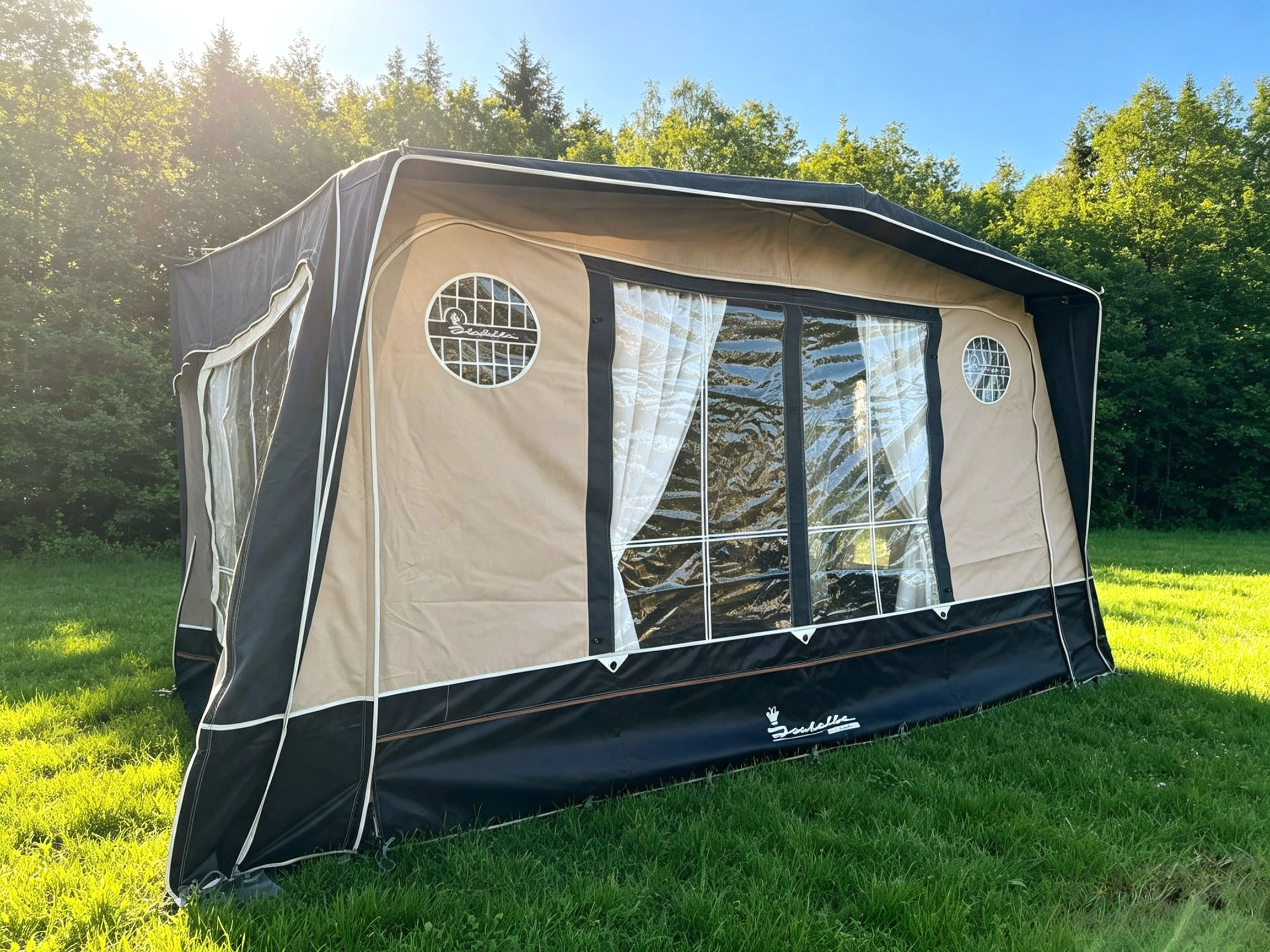 Isabella Magnum Moonlight 340 caravan porch awning with Carbon X frame