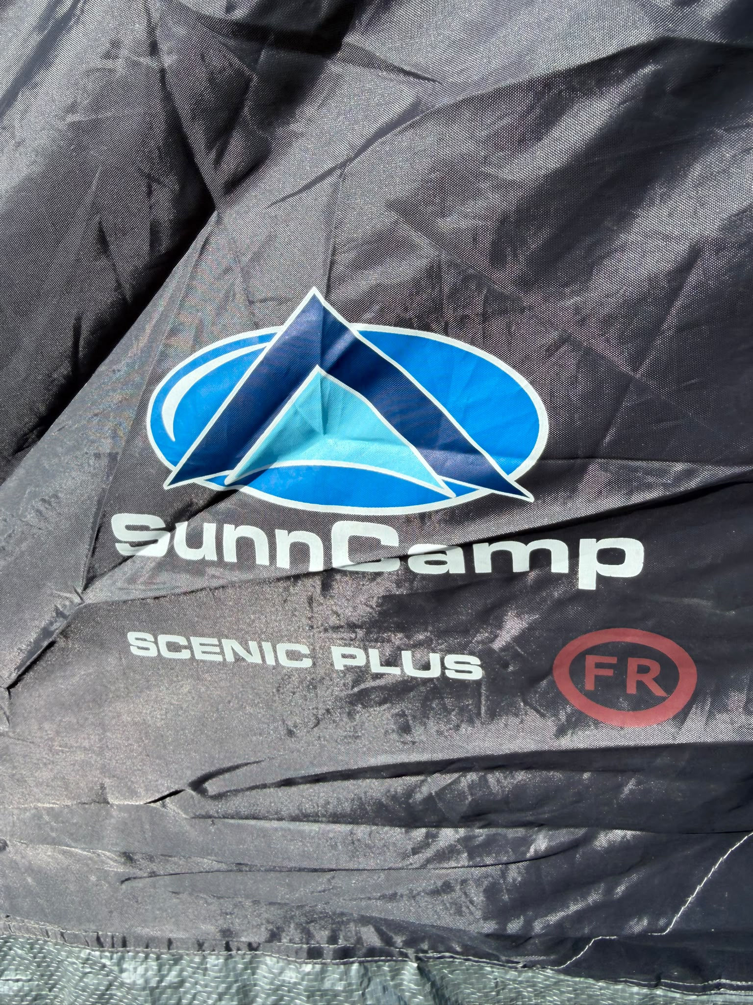 SunnCamp Scenic Plus lightweight grey caravan porch awning with fibreglass frame