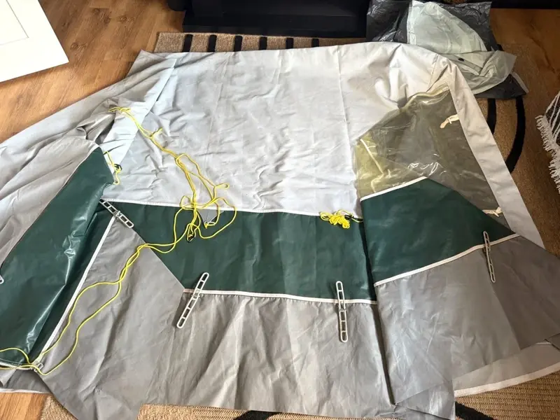 Starcamp Cameo Green/Grey Tall Caravan Awning Annex + Inner Tent 'NO POLES'-Used