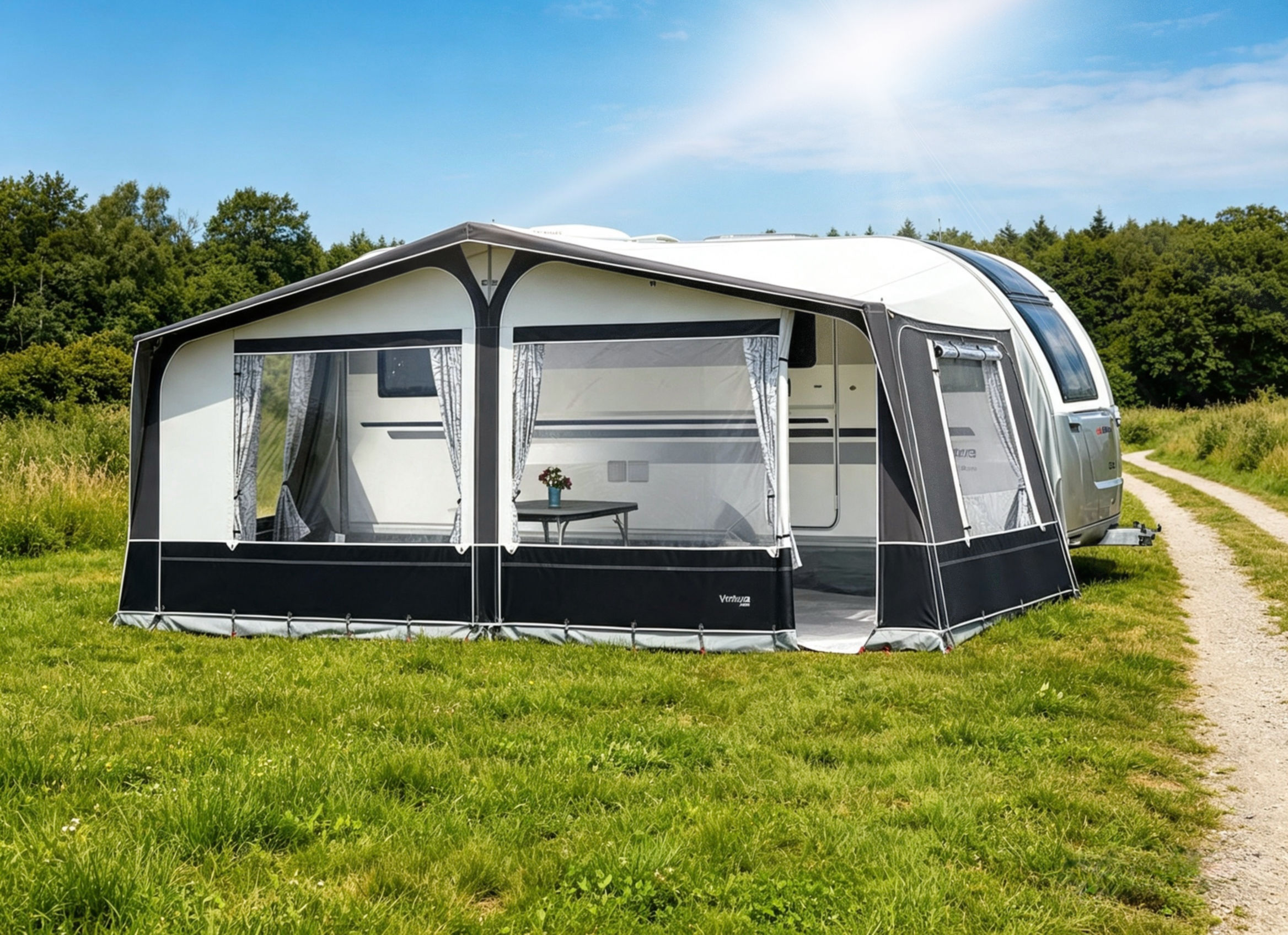 Ventura Pacific D250 A925 G16 911–935cm full caravan awning with Prenox steel frame