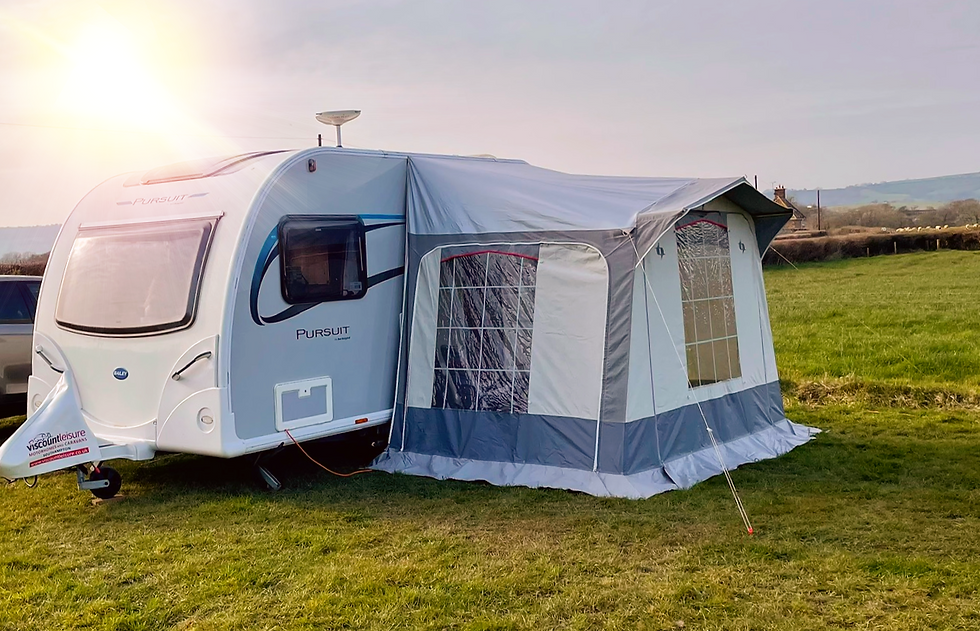 Trio Mini two-tone grey small caravan porch awning with strong steel frame