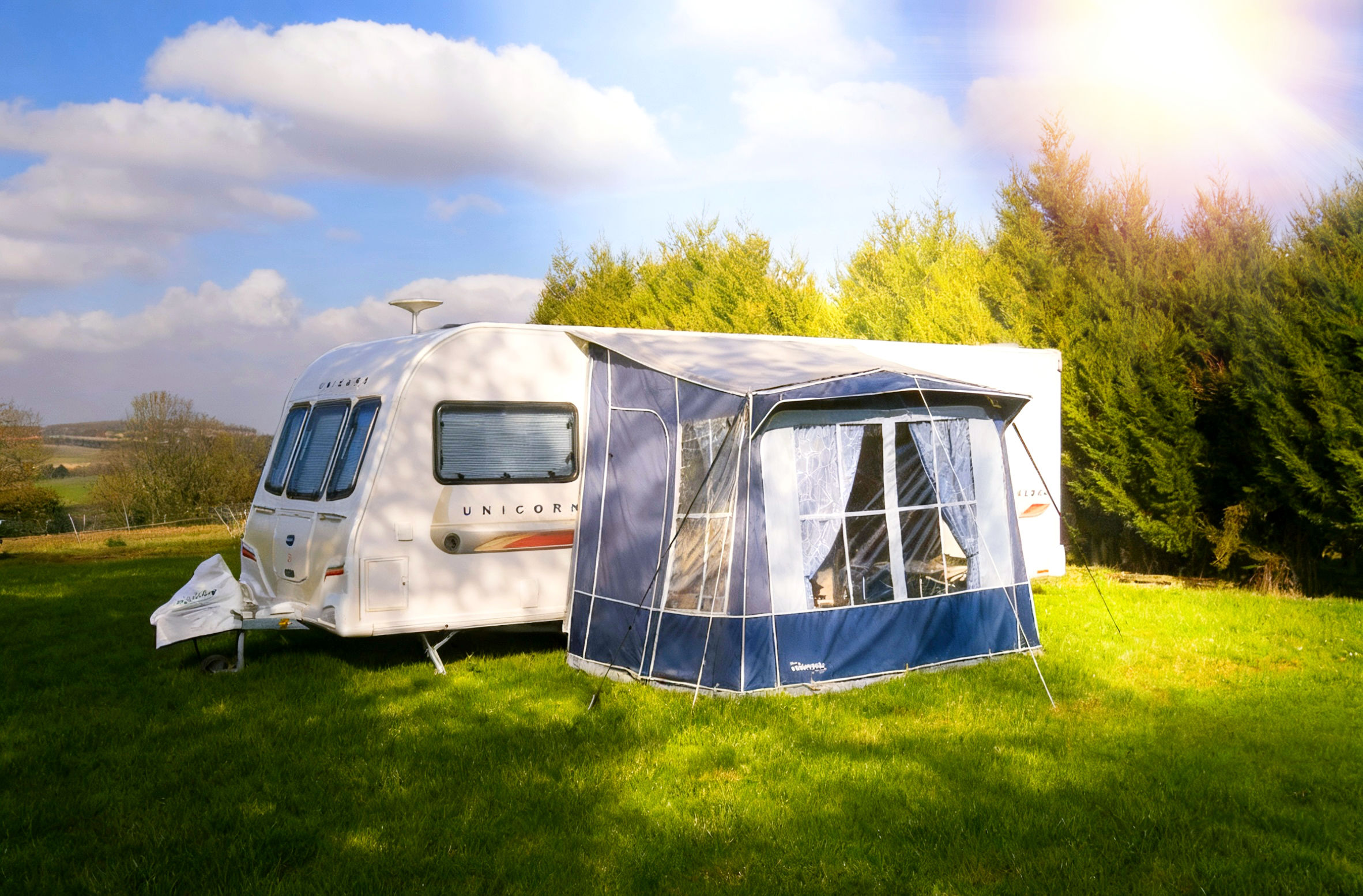 Isabella Ventura Cadet Marine Blue 240cm caravan porch awning with IXL fibre frame