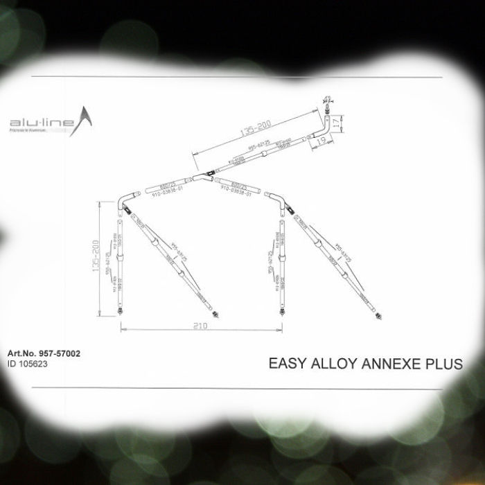 Complete Easy Alloy replacement pole frame and storage bag for Tall 520 Plus Annexe Plus