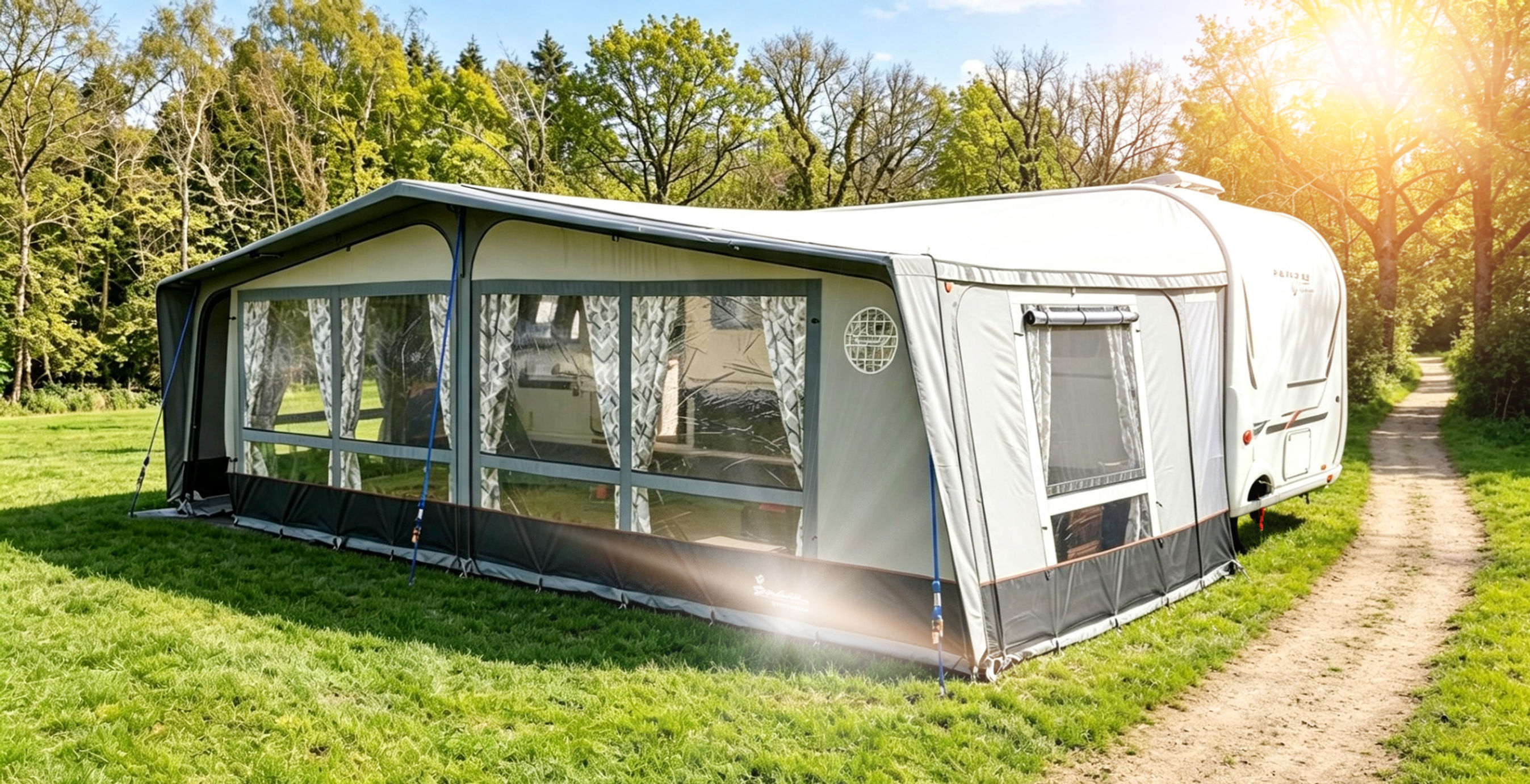 Isabella Commodore Dawn seasonal caravan awning 1050cm with Zinox steel frame and 3m depth
