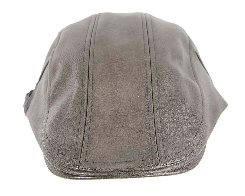 Miniatura: Dark grey leather flat cap by Max Alexander