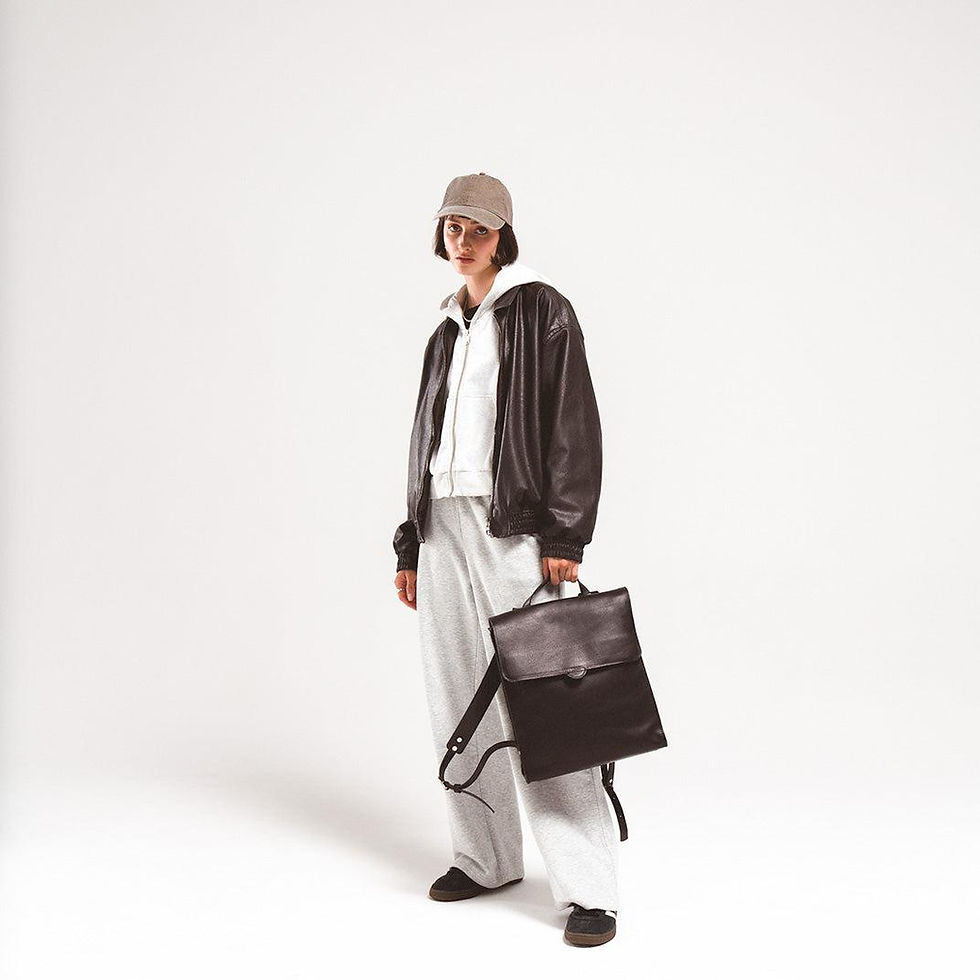 Miniatura: Leather backpack - Fibonacci (Black)