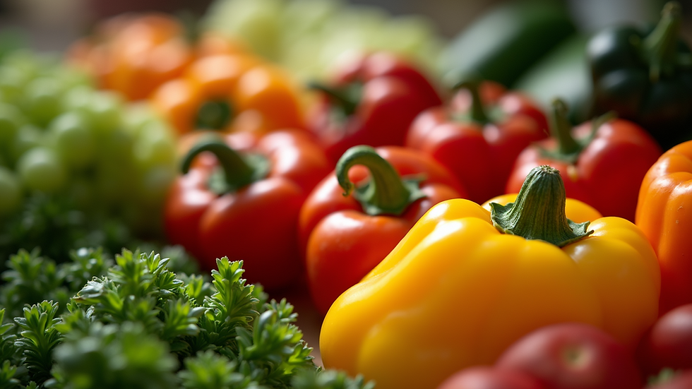 Close-up of an array of colorful vegetables