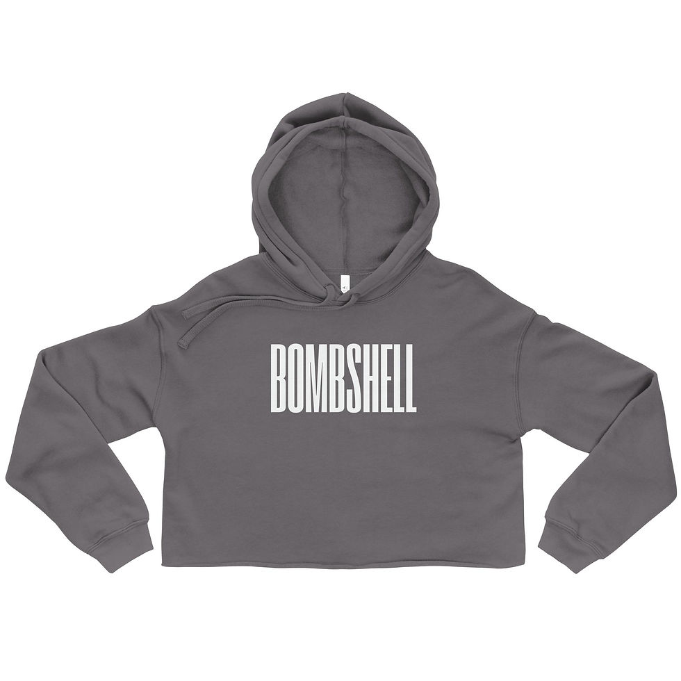 Thumbnail: Take Up Space Crop Hoodie (Black, Army Green, Grey)