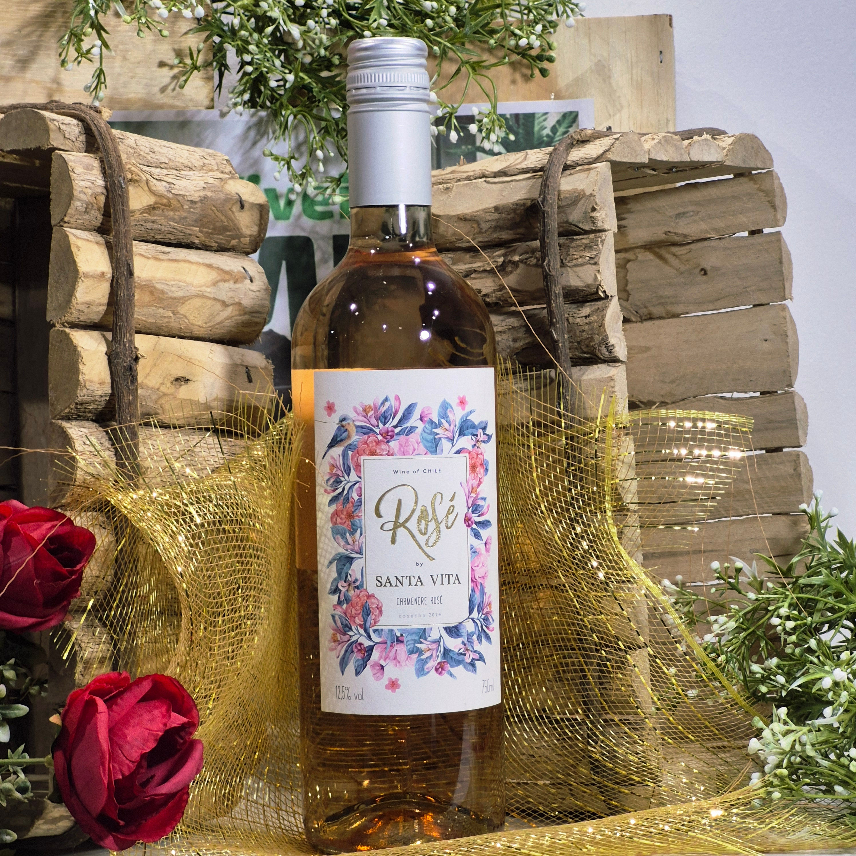 Vinho Rosé Santa Vita Carménère – Delicadeza e Elegância (Apenas o Vinho)