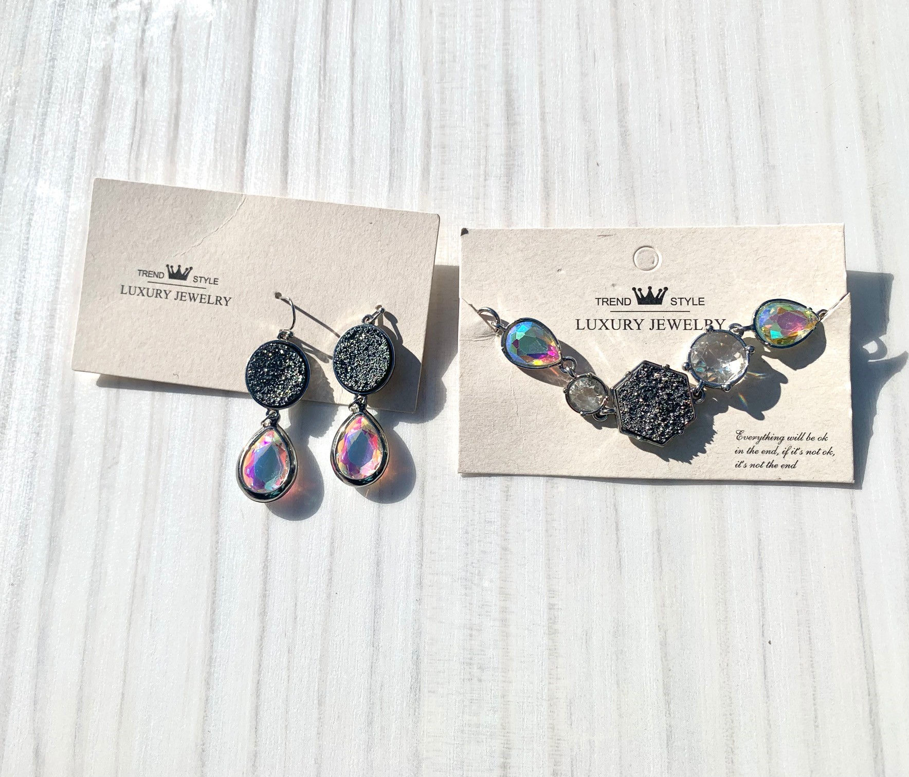 Gem Earring & Bracelet Set 