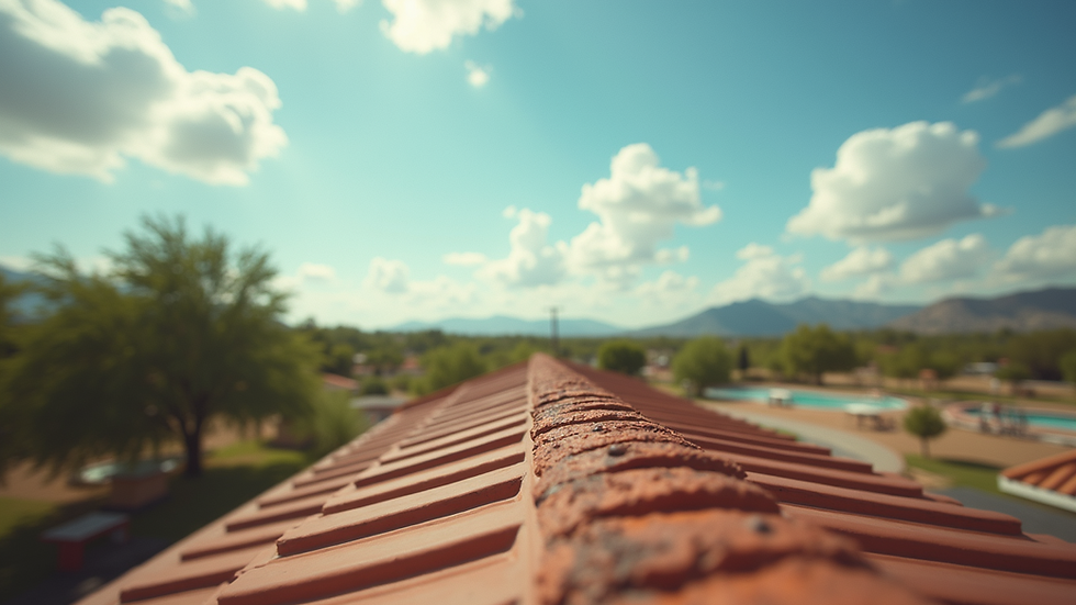 Eye-level view of a well-maintained roof in the Rio Grande Valley
