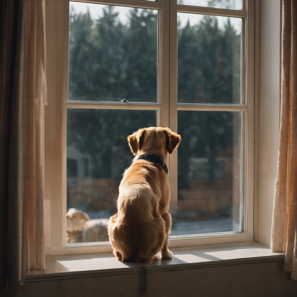 Beautiful view of Separation Anxiety Dog Shaking And Panting When Owner Is Away From Work