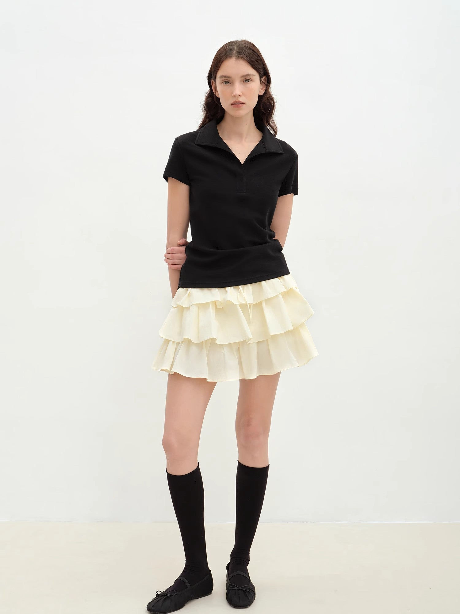 "Blueberry Cream" Pure Cotton Anti-Exposure Lace Cake Skirt Skirt