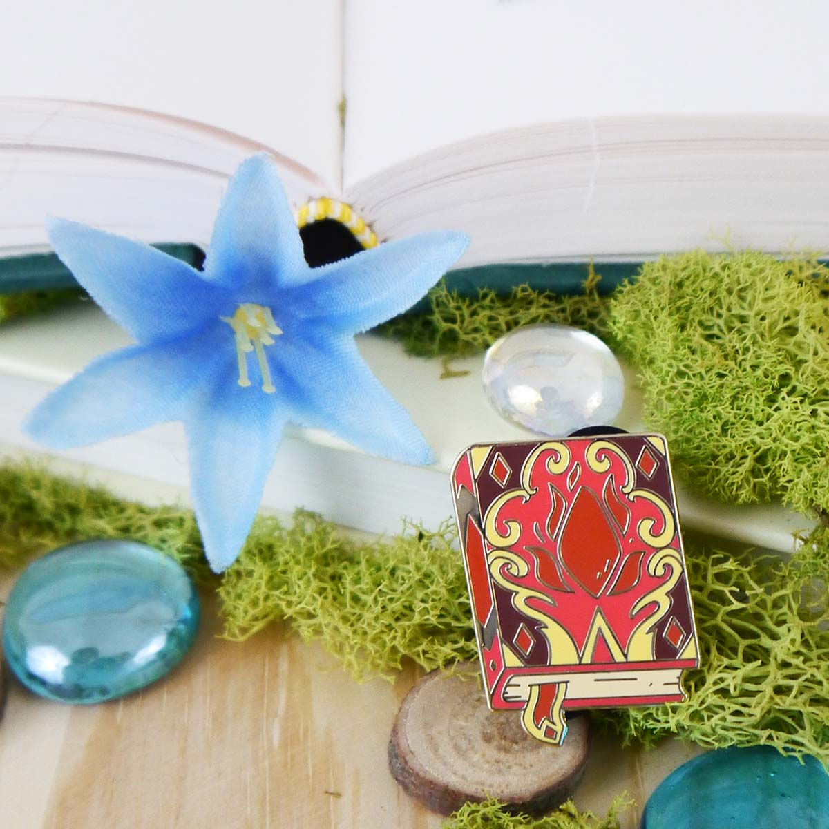 Mini Enamel Pin: Elementalist- Ember Mage Grimoire
