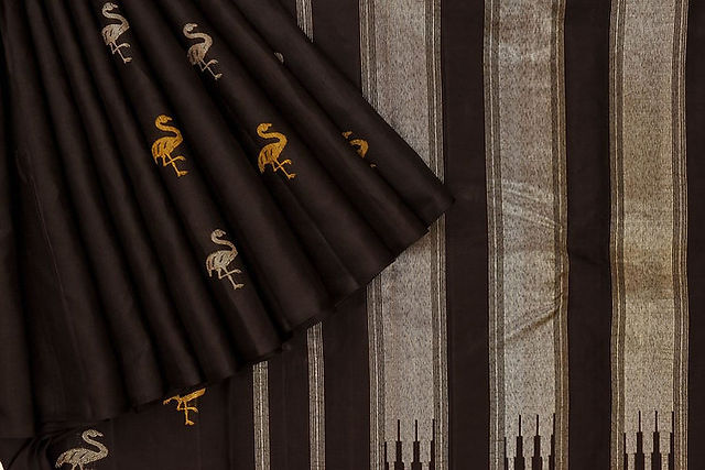 Black silk saree