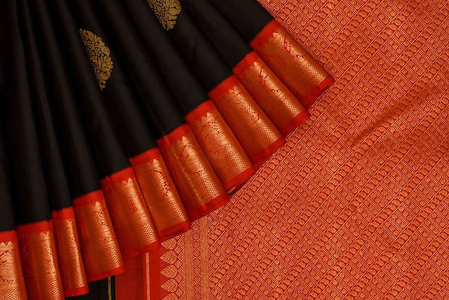 Black silk saree