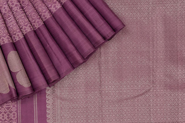 Silver zari saree