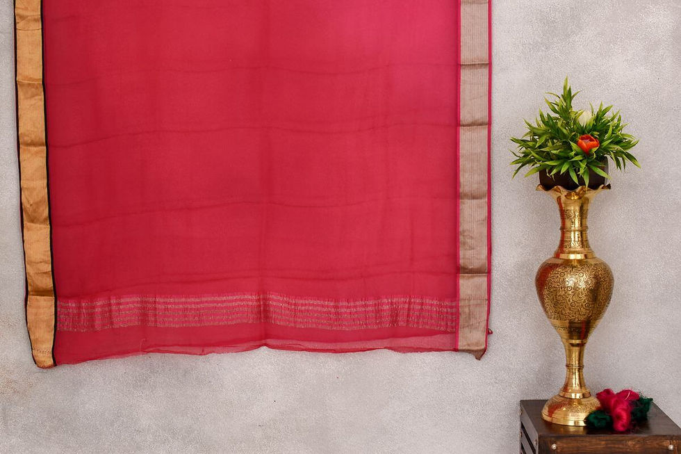 Thumbnail: A Silk Weave chiffon saree PSAC090269