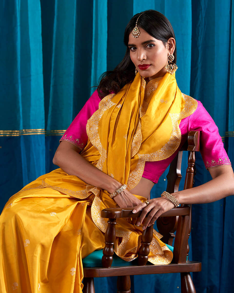 Thumbnail: Weaverstory Katan Silk saree PSWY23SRN5950