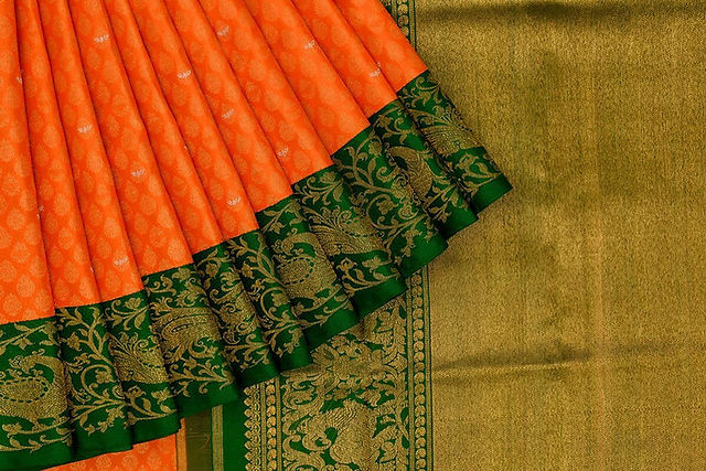 Orange silk saree
