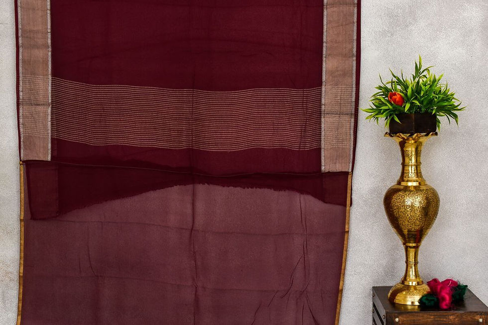 Thumbnail: A Silk Weave chiffon saree PSAC090272