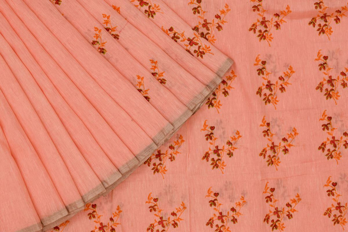 Coorv designs linen saree PSCO110092
