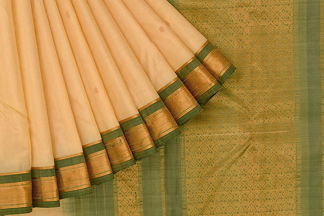 Off-white soft silk saree