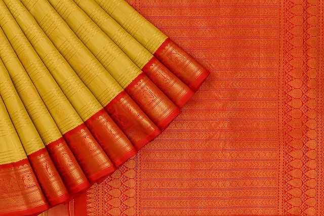 Yellow silk saree